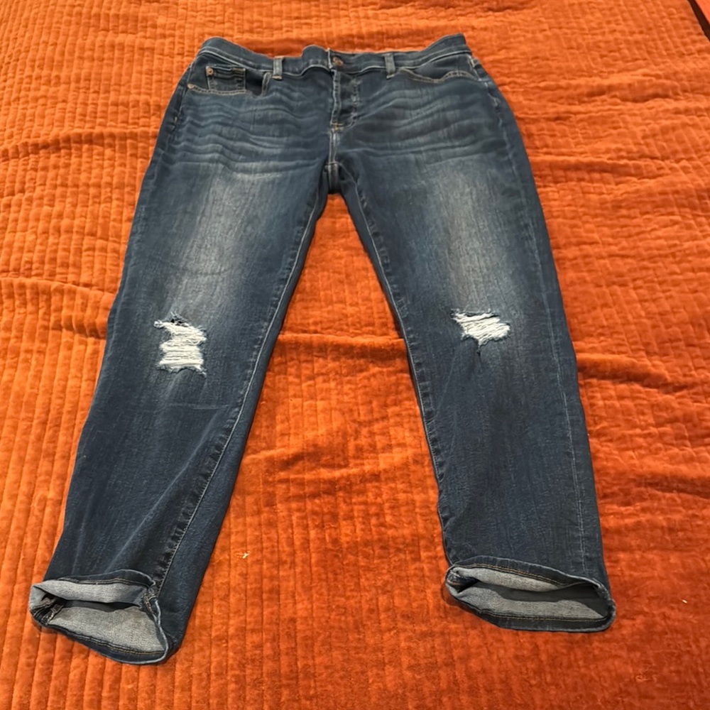 Women's Distressed Blue Jeans